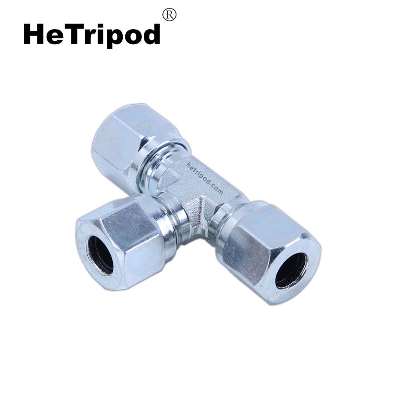 Manga branca 45# tee de manga de aço carbono junta hidráulica de lubrificação centralizada adaptador